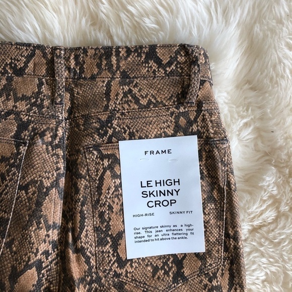 Frame Le High Crop Skinny Jeans Coated Python 26 - Picture 11 of 11